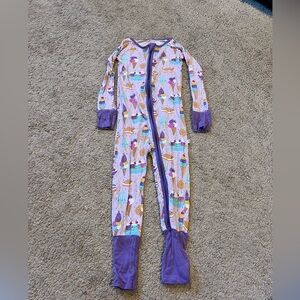 Little Sleepies Purple Ice Cream Print Kids Footie Pajamas 3T